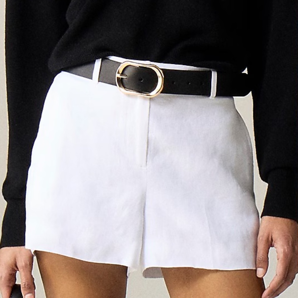 J. Crew Classic White Linen Shorts